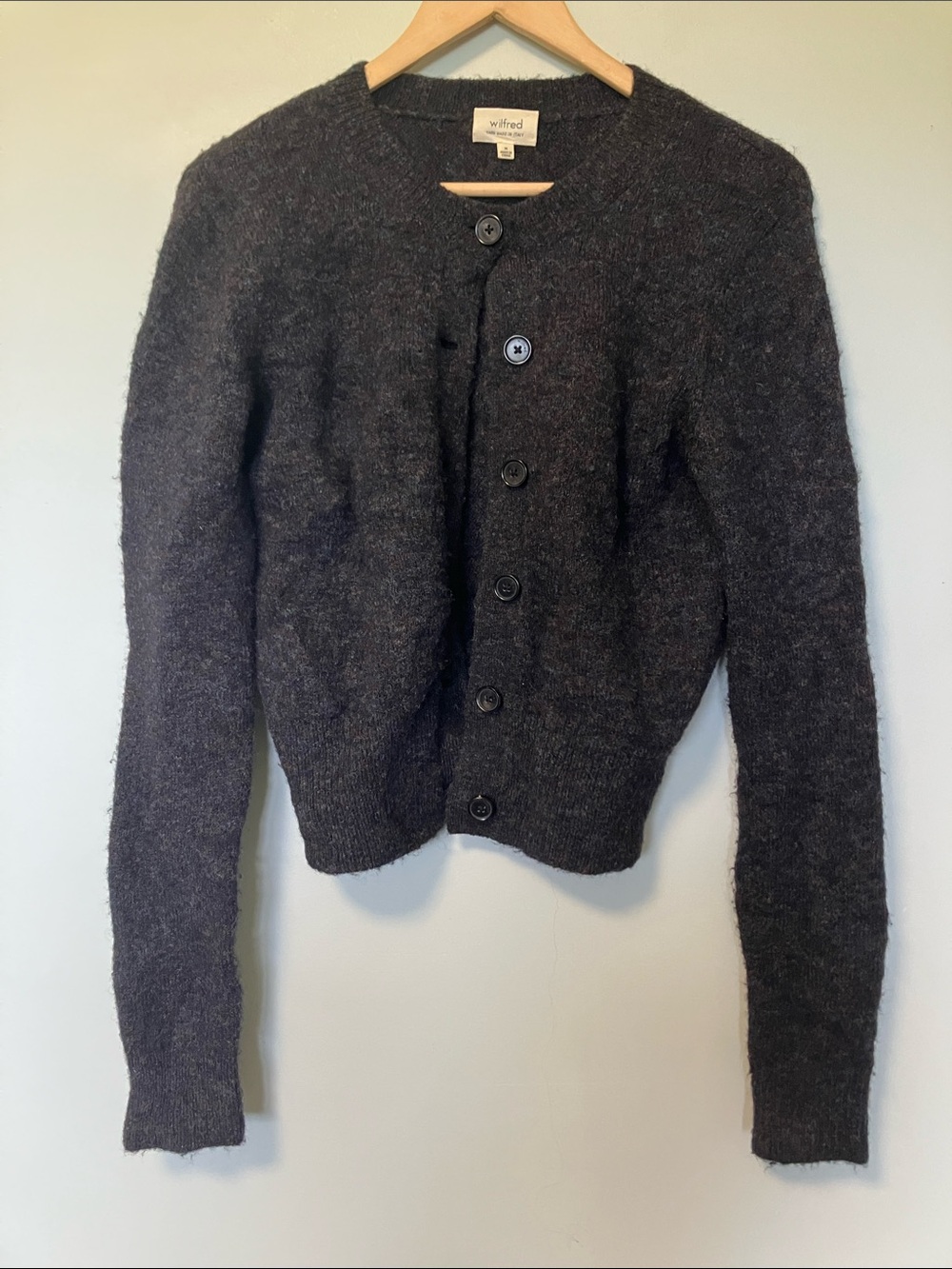 Wilfred Charcoal Grey Button-Up Cardigan